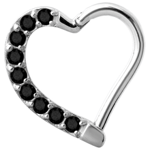 Load image into Gallery viewer, Jewelled Hinged Daith Heart - Right