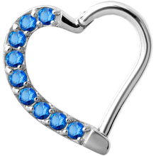 Load image into Gallery viewer, Jewelled Hinged Daith Heart - Right