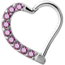 Load image into Gallery viewer, Jewelled Hinged Daith Heart - Right