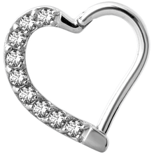 Load image into Gallery viewer, Jewelled Hinged Daith Heart - Right