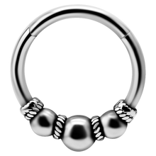 Load image into Gallery viewer, Tri-Ball Hinged Ring