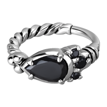 Load image into Gallery viewer, Teardrop Tribal Hinged Ring