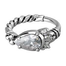 Load image into Gallery viewer, Teardrop Cubic Zirconia Tribal Hinged Ring
