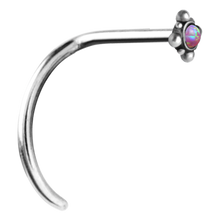 Load image into Gallery viewer, Square Ornate Opal Curved Nose Stud