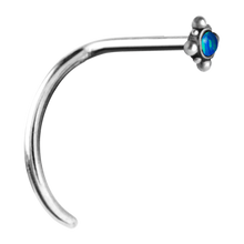 Load image into Gallery viewer, Square Ornate Opal Curved Nose Stud