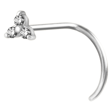 Load image into Gallery viewer, Trinity Jewelled Curved Nose Stud