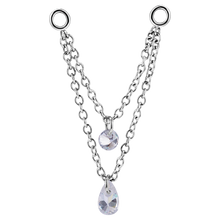 Load image into Gallery viewer, Connecting Chains with Floating Cubic Zirconia
