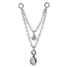 Load image into Gallery viewer, Connecting Chains with Bezel Set Cubic Zirconia
