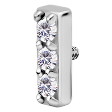 Load image into Gallery viewer, Pave Three Stone Bar Attachment