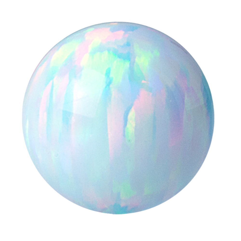 White opal threaded ball 