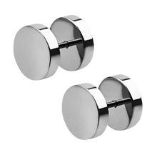 Load image into Gallery viewer, Pair of steel fake plugs with 8mm flat discs
