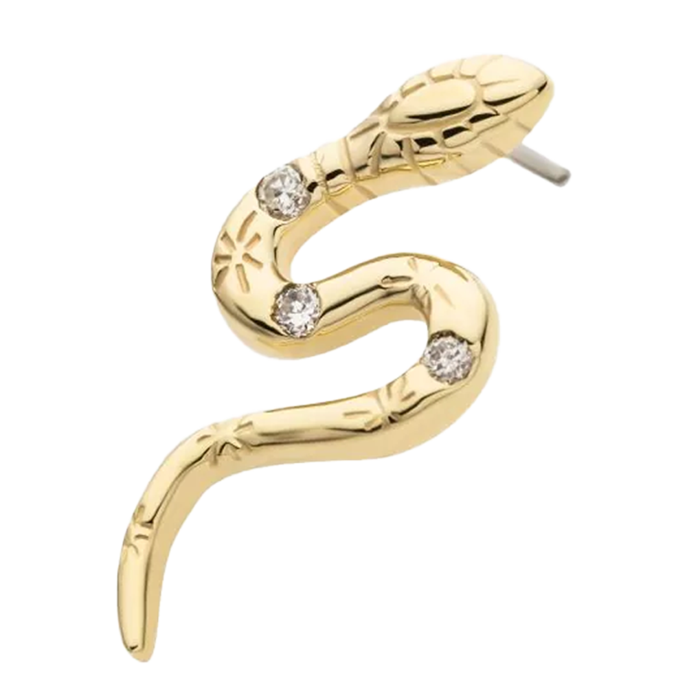 INVICTUS 14KT Snake with Bezel-set Lab-Grown Diamonds Threadless Attachment