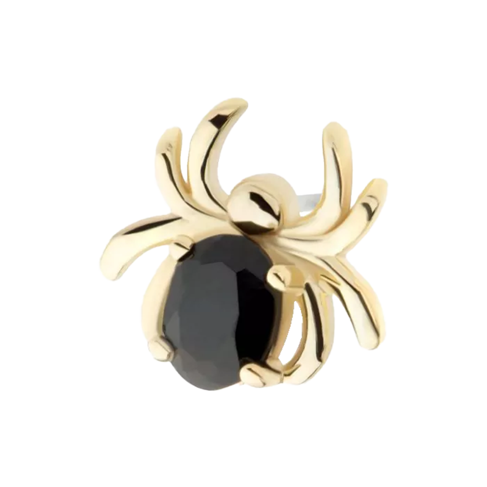 INVICTUS 14KT Spider with Black Oval Cubic Zirconia Threadless Attachment