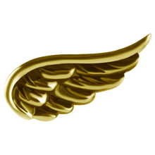 Load image into Gallery viewer, 18k gold PVD nickel-free cobalt-chrome wing internally threaded attachment for the left ear
