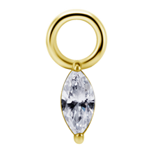 Load image into Gallery viewer, 18k PVD cobalt-chrome nickel-free 4mm marquise premium zirconia charm 
