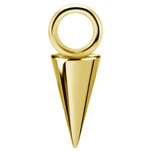 Load image into Gallery viewer, 18k gold PVD nickel-free cobalt-chrome large plain spike charm
