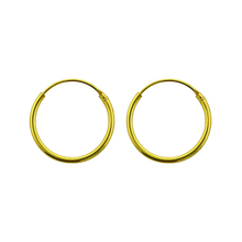 Load image into Gallery viewer, 18k gold plated sterling silver sleeper earrings 12mm diameter 
