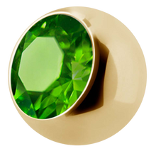 Load image into Gallery viewer, 24k gold pvd Steel ball with external threading and cubic zirconia
