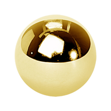 Load image into Gallery viewer, 24k PVD surgical steel 316L externally threaded plain ball for 1.6mm barbells or labrets. 5mm wide
