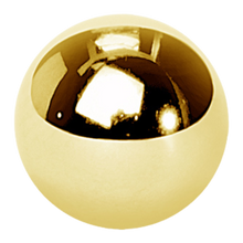 Load image into Gallery viewer, 24k PVD surgical steel 316L externally threaded plain ball for 1.6mm barbells or labrets. 8mm wide
