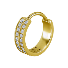 Load image into Gallery viewer, Paved Double Row Hinged Ring
