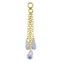 Load image into Gallery viewer, Triple Chain Charm with Floating Zirconia
