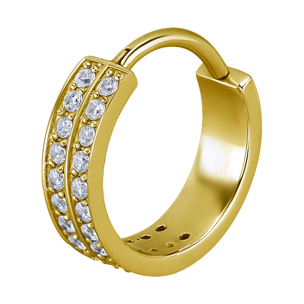 Paved Double Row Hinged Ring