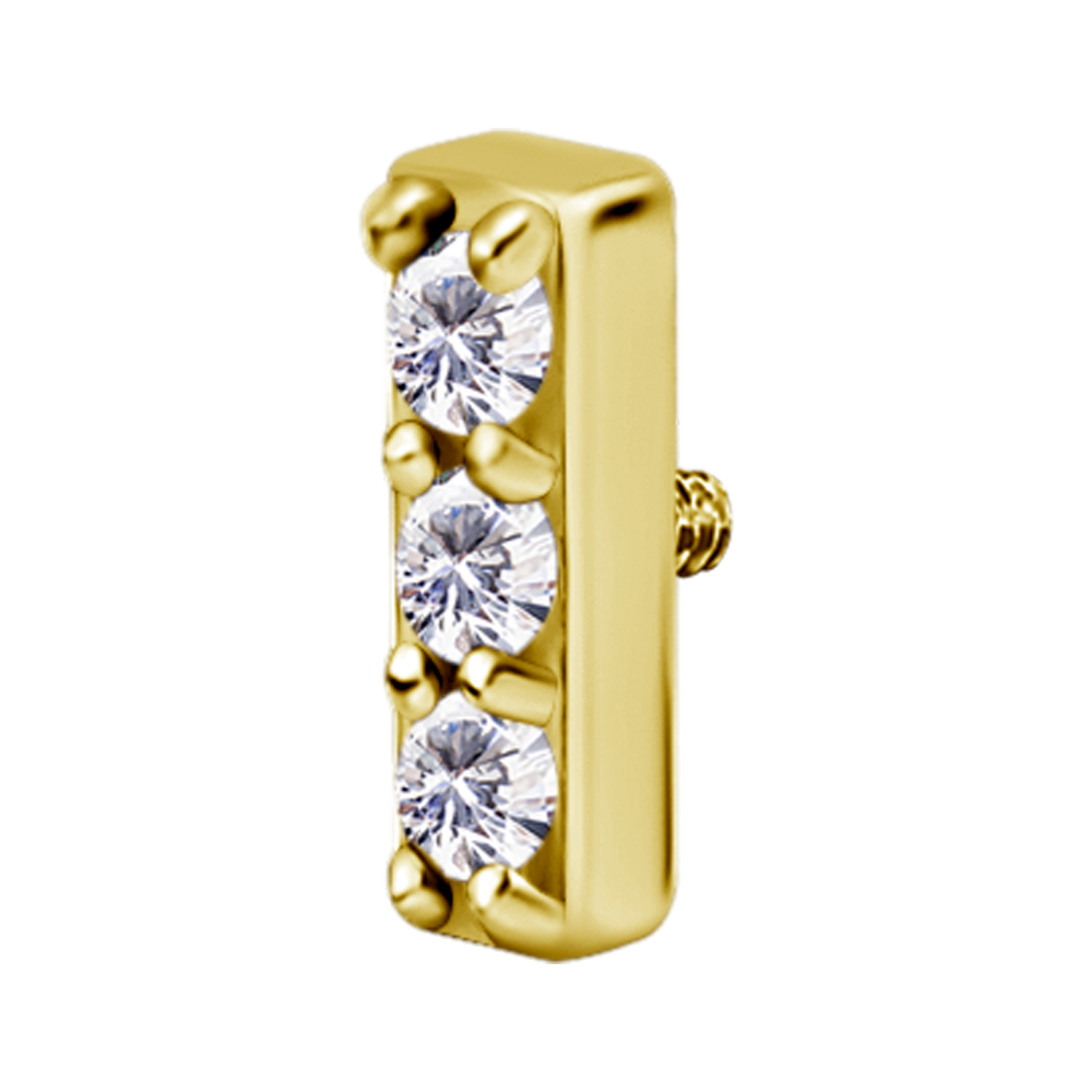 Pave Three Stone Bar Attachment