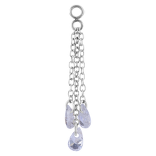 Load image into Gallery viewer, Triple Chain Charm with Floating Zirconia
