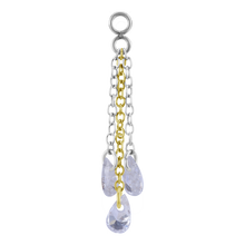 Load image into Gallery viewer, Triple Chain Charm with Floating Zirconia
