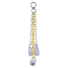 Load image into Gallery viewer, Triple Chain Charm with Floating Zirconia
