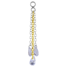 Load image into Gallery viewer, Triple Chain Charm with Floating Zirconia
