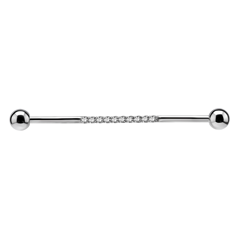 Paved Zirconia Industrial Barbell