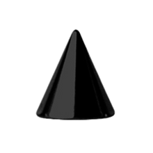Load image into Gallery viewer, Black PVD surgical steel 316L plain threaded micro spike made for 1.2mm microbars or labrets. 4mm wide and 4mm tall
