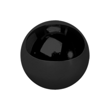 Load image into Gallery viewer, A plain black steel externally threaded ball made to fit 1.2mm microbars or labrets. 2.5mm wide 
