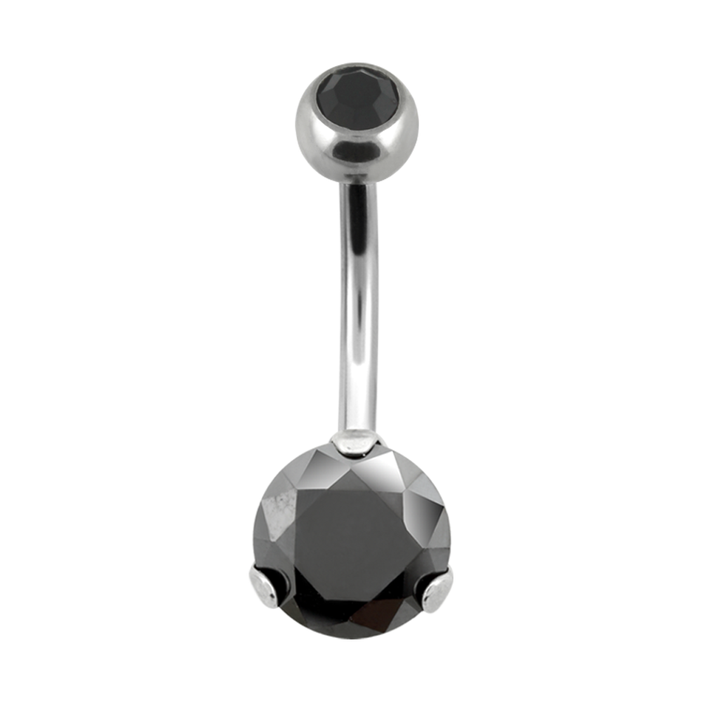 Prong Set Double Jewelled Navel Barbell
