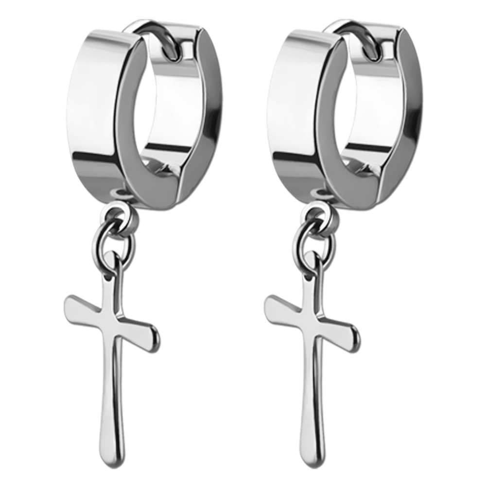 Dangly Plain Cross Huggies