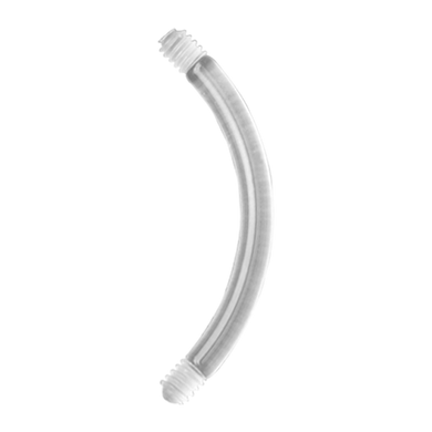 Curved barbell pin made from bioplast