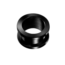 Load image into Gallery viewer, Black steel threaded tunnel for stretched earlobes
