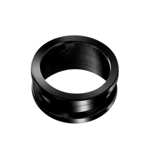 Load image into Gallery viewer, Black steel threaded tunnel for stretched earlobes
