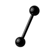 Load image into Gallery viewer, Black Steel micro (1.2mm) barbell with two 3mm balls on either end 
