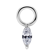 Load image into Gallery viewer, Cobalt-chrome nickel-free 3mm marquise premium zirconia charm 
