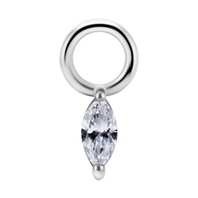 Cobalt-chrome nickel-free 3mm marquise premium zirconia charm 