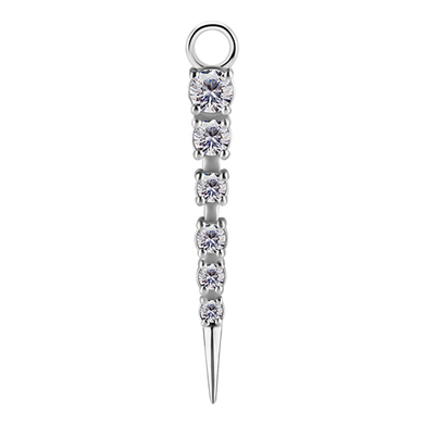 Nickel-free cobalt-chrome charm paved with white premium zirconia stones