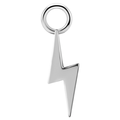 Nickel-free cobalt-chrome plain lightning bolt charm for sleepers, hinged rings, chains & more. 