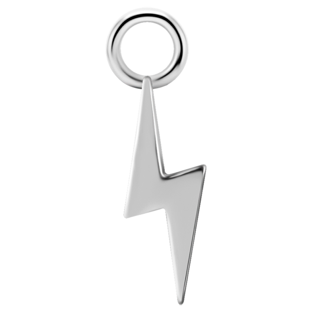 Nickel-free cobalt-chrome plain lightning bolt charm for sleepers, hinged rings, chains & more. 