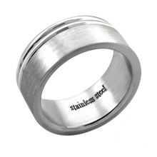 Load image into Gallery viewer, Silver stainless steel with double grooves 
