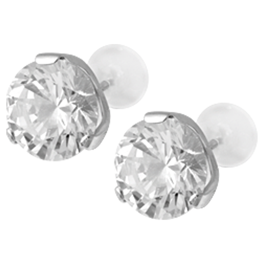 Round Prong Set Ear Studs