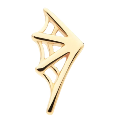 14kt gold spiderweb threadless attachment made for the left ear