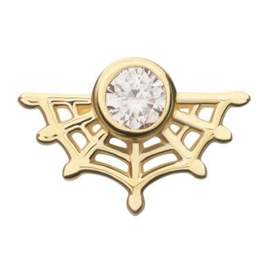 INVICTUS 14Kt Yellow Gold Spiderweb with Bezel Lab-Grown Diamond Threadless Attachment